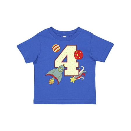 

Inktastic 4th Birthday Outer Space Theme Gift Toddler Boy or Toddler Girl T-Shirt