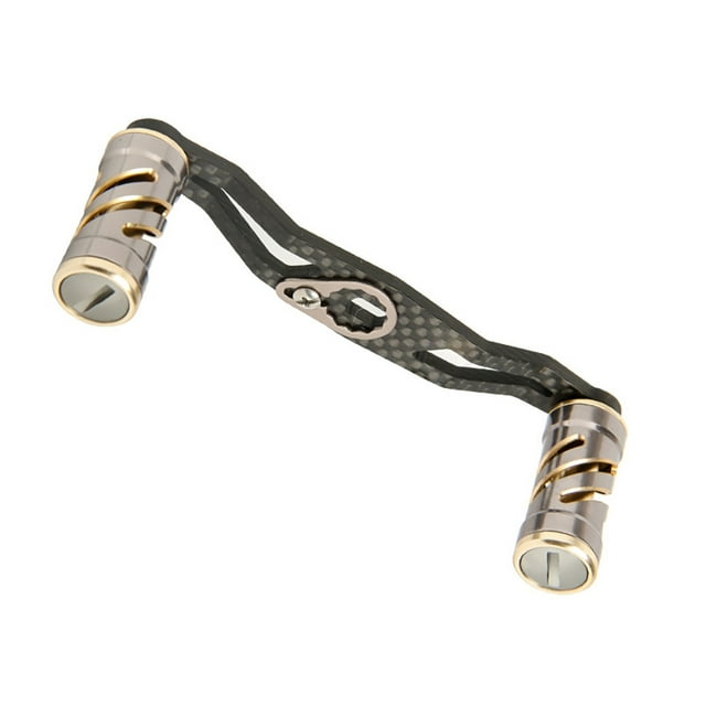 Maoww Métal Baitcasting Bobine Poignée Portative Amovible Double Roulements Modifié Remplacer Poignées Extérieur Sport Pêche Bouton Accessoires Rouge + Or Gris + Lumière Or