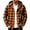 Orange, variant on Zip Up Hoodie Men Drawstring Long Sleeve Plaid Shirt Men Outdoor Warm Casual Jackets with Pockets S