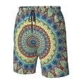 thumbnail image 5 of Kll Round Mandala1 Men'S Casual Summer Beach Shorts Hawaiian Shorts With Pockets-Xx-Large, 5 of 9