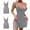 Grey, variant on Women's Sleepwear Lace Trim Slit Nightgown Lace Trim Side Sleep Dress Slit Bowknot Decor Sleep Spaghetti Dress,Black Women's Sleepwear L