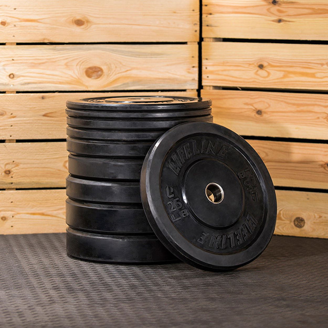 Lifeline Fitness 260 lb Rubber Bumper Plate Set