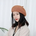 thumbnail image 4 of CoCopeaunt New Beret Women’S Autumn And Winter Knitted Cap Spotted Pumpkin Cap Retro British Painter Cap Bud Cap, 4 of 6