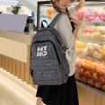 thumbnail image 6 of Polka Dots School Backpack, Multi-layer Backpack with Pendant, Spacious Bag for Shopping Work College, Black, 6 of 8