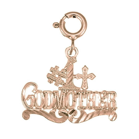 14K Rose Gold Saying Pendant - 19 mm
