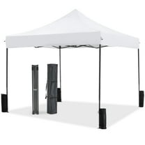 GIANNA 10x10 FT Pop Up Canopy Tent with Slant Legs and Carrying Bag, Easy Setup Outdoor Shelter for Patio, Garden, Beach, Bright White