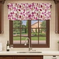 thumbnail image 6 of Red Pink Leaves Curtain Valances for Windows, Kitchen Valance Window Treatments Panel 2 Pack, Botanical Abstract Color Retro Plants Rod Pocket Short Curtains for Bathroom Bedroom 42 x 12 Inch, 6 of 8