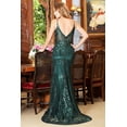 thumbnail image 2 of Women's Adora Design 3053n Glitter Applique Mermaid Long Formal Gown Champagne Goldish Beige Size XL, 2 of 3