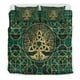 thumbnail image 2 of Juego de cama Vikingo Árbol de la Vida con Triquetra Juego de cama de malaquita y oro, 2 of 5