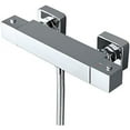 thumbnail image 1 of Grifo de baño de latón con botón de seguridad de 38 °C para un control preciso de la temperatura en el baño Mezclador termostático de ducha cuadrado cromado, 1 of 5