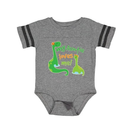 

Inktastic My Auntie Loves Me Dinosaur Gift Baby Boy Bodysuit