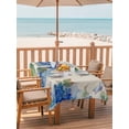 thumbnail image 2 of Outdoor Tablecloth with Umbrella Hole for Patio/Picnic/Party/Camping, Blue Hydrangea Waterproof Table Cloth Rectangle Table Cover Washable, Watercolor Flower Butterfly Leaves Beige (52"x 70"), 2 of 9