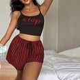 thumbnail image 2 of B91xZ Ensemble de Pyjama pour Femme Décontracté Sans Manches Tenue de Nuit Camisole et Short Ensembles de Pyjama, Rouge 3TG, 2 of 5