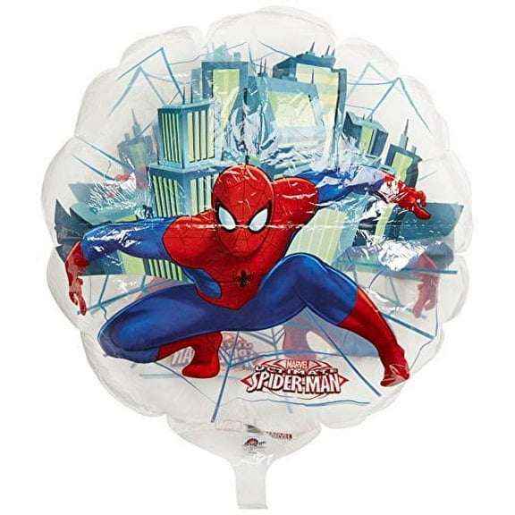 Spider-Man See-Thru Flat Party Balloons, 26", Pack of 3