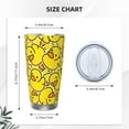 thumbnail image 4 of Uemuo Ducky Cartoon Animal Yellow Print Travel Coffee Mug ,20oz Double-walled Car Cup ,Stainless Steel Insulated Tumbler Leak-proof Travel Cup Reusable Straw Car Cup-Without Straw, 4 of 8