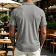 thumbnail image 4 of Uwinwear Men's Polo Shirts Solid color Button-Down Short Sleeve Quick Dry Moisture Wicking Performance Collared Golf Shirt Breathable Casual Wear,Gray,XL, 4 of 7