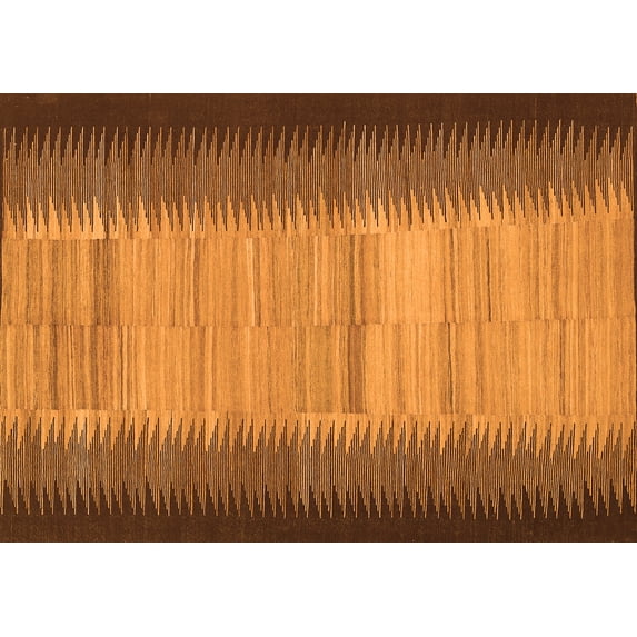 Ahgly Company Indoor Rectangle Abstract Orange Contemporary Area Rugs, 6' x 9'