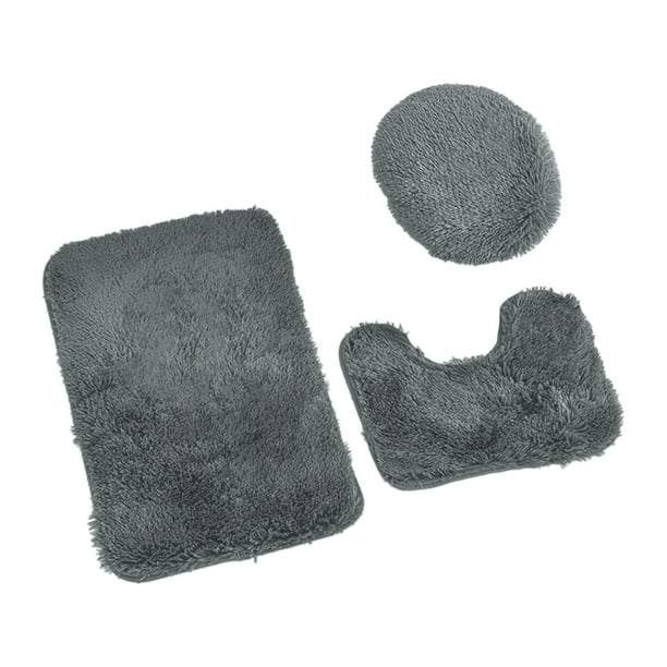Yhmxh Alfombrillas de baño para baño Juego de 3 alfombras de baño de color liso para el hogar, alfombrilla antideslizante para inodoro, alfombrilla para suelo de baño de color liso