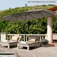 thumbnail image 3 of Costway 15FT Patio Double-Sided Umbrella Crank Outdoor Garden Market Sun Shade  Coffee, 3 of 9
