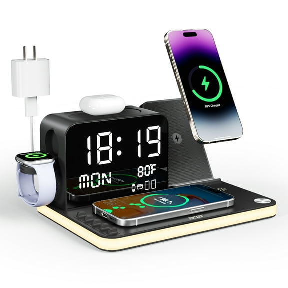 Acer 7 in 1 Wireless Charging Station: Compatible with Apple Multiple Devices - iPhone Apple Watch and AirPods, Charger Stand with Led Night Light