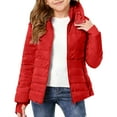 thumbnail image 2 of IVEYRTF Childrens Hooded Winter Coat Warm Thick Padded Jacket Boys Girls Lightweight Windproof Outdoor Sportswear for Daily Wear School Activities Holiday Party Vacation(Red,3-4 Years), 2 of 9