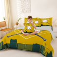 thumbnail image 3 of Erosebridal Kids Est Sleep Sport Twin Bedding Sets 7-Piece, Baseball Game Bedding Comforter Set, Gold Green, 3 of 7