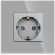 thumbnail image 1 of Toma de corriente simple gris 16Amp vidrio Tomas schuko Toma de pared con contacto de protección de empotrar-86mm, 250V, 1 compartimento JFHHH pequeña, 1 of 5
