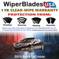 thumbnail image 2 of 2019 Buick LaCrosse Beam Wiper Blades Wipers w/1yr Warranty (Set of 2) (WiperBladesUSA), 2 of 5