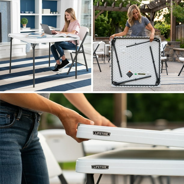 Lifetime 37 inch Square Folding Table, Indoor/Outdoor Commercial