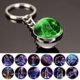 thumbnail image 2 of Luminous Twelve Constellation Keychain Pendant Time Stone Luminous Glass Ball Ornaments Metal Key Chain Wholesale, 2 of 14