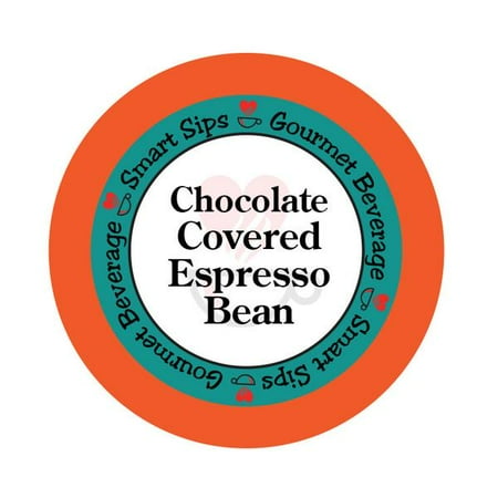 Espresso Flavor - Smart Sips Coffee Chocolate Covered Espresso Bean Flavored Single Serve Coffee Pods, 24 Count, Compatible With All Keurig K-cup Machines