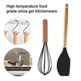 thumbnail image 3 of 2 utensilios de cocina de silicona con mango de madera, no tóxicos y antiadherentes, resistentes al calor y aptos para lavavajillas, 3 of 5