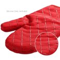 thumbnail image 2 of 1 par de guantes para horno de cocina con superficie de silicona antideslizante resistente al calor y forro de algodón suave, seguros para cocinar, hornear y barbacoa, 2 of 8