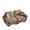 Brown, variant on Bocarali Home Chenille Cloud L-Shaped Loveseat Sofa w/ Ottoman, Cream Beige