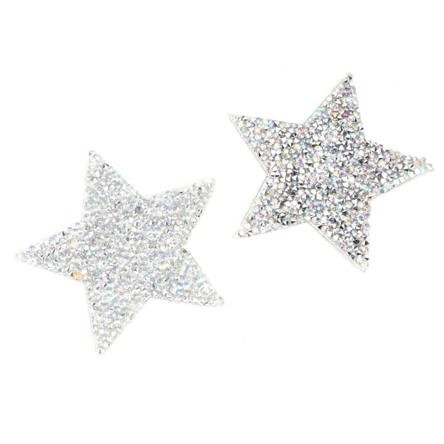 Autocollant Strass, Patchs de Décoration Réparation Adhésifs Forme Étoile Patchs Strass Applique Strass Hot-Melt pour Accessoire DIY