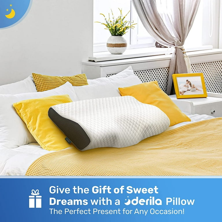 2 pack) Derila® | Cervical Memory Foam Bed Pillow Standard | Neck