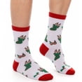 thumbnail image 3 of SYMOID Mens Christmas Crew Socks,Cotton Socks for Men,Reindeer Holly Print White Cozy Socks,1 Pair, 3 of 4