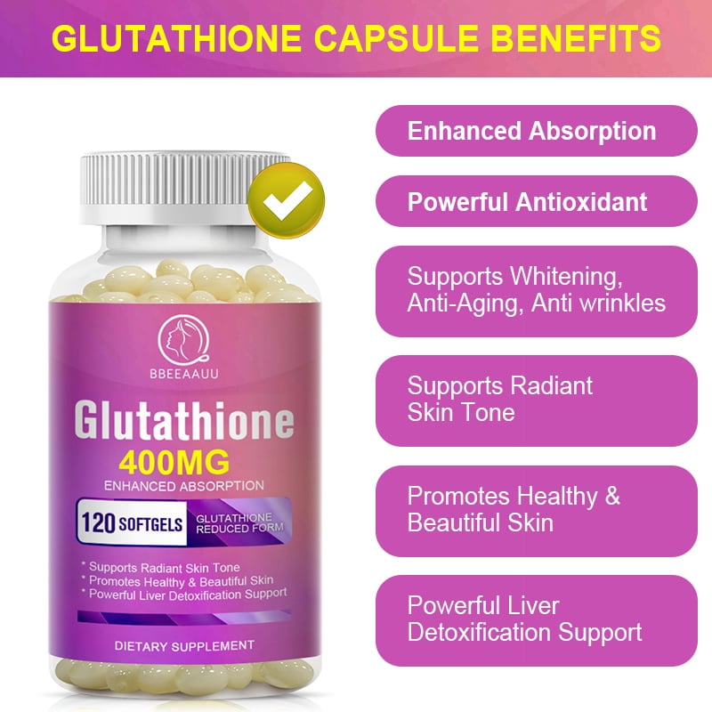 glutathione tablets for skin benefits Research Labs Liposomal Glutathione Supplement, 120 Softgels, Enhanced  Absorption, Detox Support