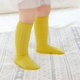 thumbnail image 6 of Gureui Toddler Infant Baby Boys Girls Medium Tube Socks, Solid Color Ribbed Knit Knee High Socks Seamless Uniform Stockings, 6 of 7