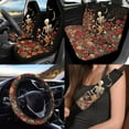 thumbnail image 2 of Uorisanigo Skeleton Guitar 10 Pack Car Seat Covers with Auto Seat Belt Cover and Steering Wheel Cover Auto Water Cup Pad Chapstick Holder Soft Cars Interior Accessories Universal Fit Car SUV, 2 of 7