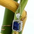 thumbnail image 4 of Gem Stone King 925 Sterling Silver Blue Sapphire Pendant Necklace for Women (2.81 Cttw, Emerald Cut 9X7MM with 18 inch Silver Chain), 4 of 5