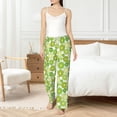 thumbnail image 5 of Uemuo Kiwi Lemon Pattern Women's Wide Leg Palazzo Lounge Pants with Pockets Light Weight Loose Comfy Casual Pajama Pants-Small, 5 of 9