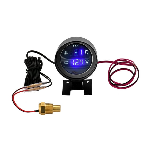 Car Gauge,Temp Temperature Temperatura 1 12.0v 24v 2 In 1 Voltmeter Volt Meter Led Car Water Round Led Temperatura Moto Voltmeter Car Water Temp Meter 2 In Fesjoy Temperature Buzhi Round