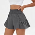 thumbnail image 6 of Admvng Shorts for Women Solid Breathable High Waisted Yoga Running Shorts, 6 of 7