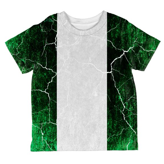 Distressed Grunge Flag of Nigeria All Over Toddler T Shirt