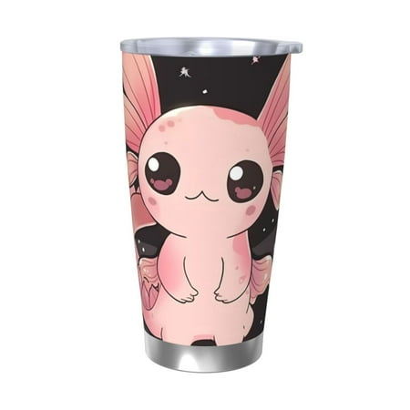 

Goofa Cute Axolotl Sakura Blossoms B for 20 oz Skinny Tumbler Stainless Steel Coffee Mug Slim Vacuum Insulated Travel Cup Car Cup-Without Straw