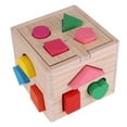 thumbnail image 2 of Juguete educativo geométrico, bloques de construcción de madera con 13 agujeros para bebés, juguete de construcción geométrico muy recomendado, 2 of 11