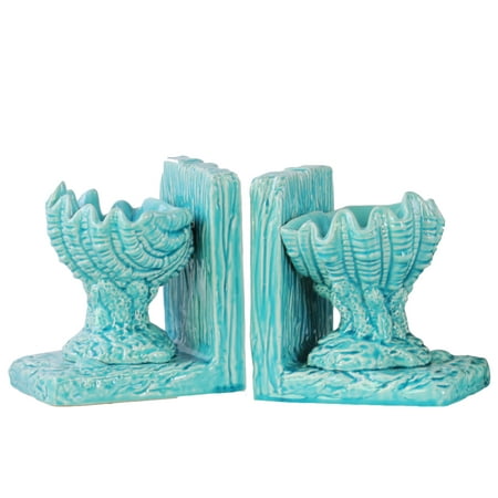 Urban Trends Collection: Ceramic Seashell Bookend Gloss Finish