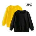 thumbnail image 2 of AHTJRT 2 Pack Kids Sweatshirt Cotton Comfy Long Sleeve Round Neck Pullover Shirts Casual Fall Winter Workout Loungwear Basic Tee Tops Black#01 6-7 Years, 2 of 8