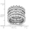 thumbnail image 3 of Sterling Silver Cheryl M Rhodium-Plated Cz Eternity Five Ring Set (Size 8) Made In China qcm267-8, 3 of 5